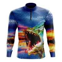 Maxsus logotip ochiq havoda ov qilish uchun UV himoyasi shamolga chidamli uzun yengli baliq ovlash ko'ylagi